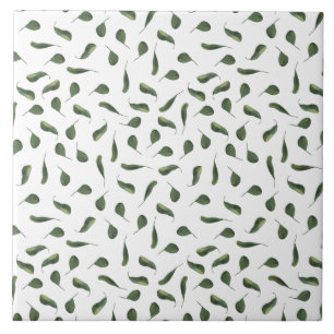 Carreau Green foliage leaf pattern (6 x 6) seamless