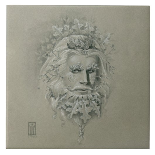 Carreau Green Man 2.0 with Oak Leaf Beard  (Devant)