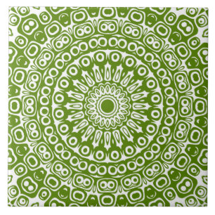 Carreau Green Mandala Nature Motif