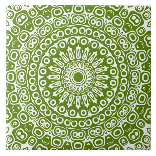Carreau Green Mandala Nature Motif (Devant)
