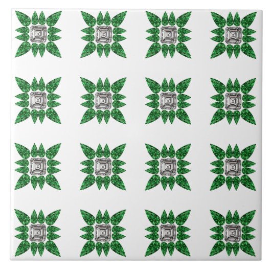 Carreau Green Pear shaped Diamond Pattern (Devant)