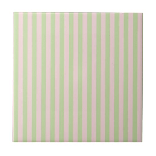 Carreau Green Pink Stripes Pattern Minimal Modern Spring (Devant)