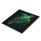 Carreau Green Sea Turtle on Dark Background (Côté)