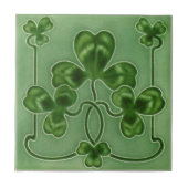 Carreau Green Shamrocks Irish Art Nouveau Repro Design (Devant)