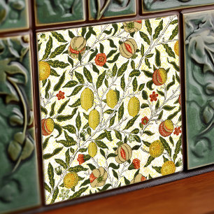 Carreau Grenades Citrons Motif Vintage de William Morris
