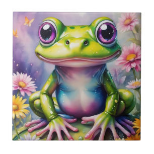 Carreau Grenouille Avec Art numérique Fleur