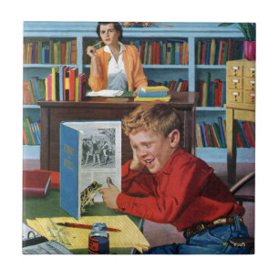 Carreau Grenouille dans la bibliothèque