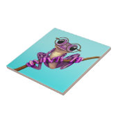 Carreau Grenouille d'arbre pourpre mignonne avec des (Côté)