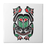 Grenouille indigène d'art de Haida - noircissez