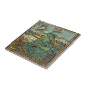 Carreau Grenouille, libellule et Lily Pad Art Vintage (Côté)