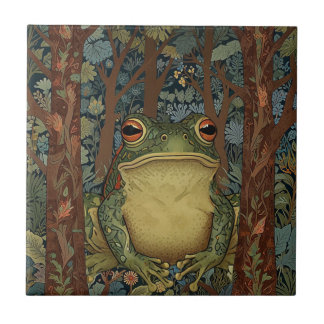 Carreau grenouille vintage de la forêt de boho