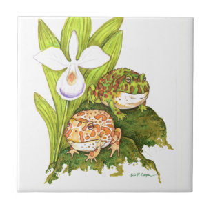 Carreau Grenouilles à cornes ornées