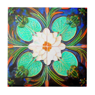 Carreau Grenouilles Art nouveau et pavé de nénuphars Azu