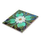 Carreau Grenouilles Art nouveau et tapis de lys Azulejos v (Côté)