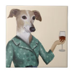 Carreau Greyhound Wine Snob<br><div class="desc">Greyhound Wine Snob par Fabfunky. Il dispose d'un lave-vaisselle bien habillé qui sert du vin. | 190955D</div>