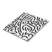 Carreau Griffonnage noir et blanc moderne abstrait Memphis (Côté)