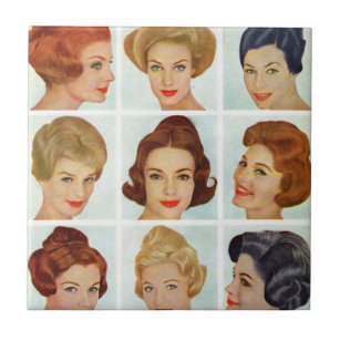 Carreau grille de coiffures des années 1960