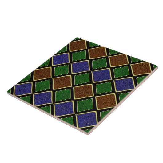 Carreau Grille Diamant Arlequin : Harmonie Texturée (Côté)