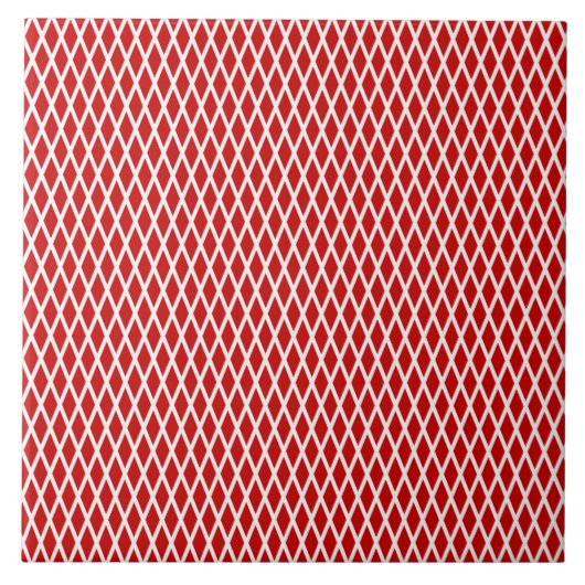 Carreau Grille diamant motif, moderne, simple, rouge, blan (Devant)