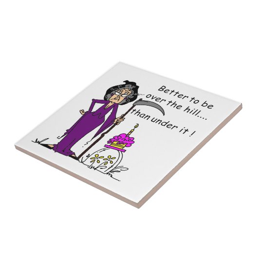 Carreau Grim Reaper Humour d'anniversaire (Côté)