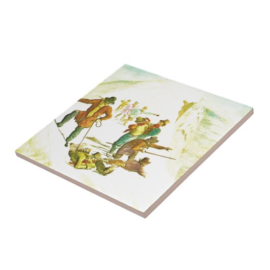 Carreau Grimpeurs de montagne vintages (Côté)