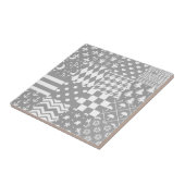 Carreau Gris Blanc Mixte Motif Patchwork Design (Côté)