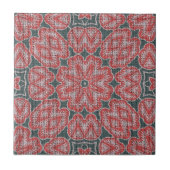 Carreau Gris blanc rouge texturé symétrique géométrique (Devant)