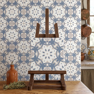 Carreau Gris Bleu Crème Blanc Motif Géométrique Ethnique
