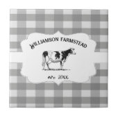 Carreau Gris Buffalo Plaid Vache de ferme Décor (Devant)