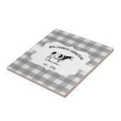 Carreau Gris Buffalo Plaid Vache de ferme Décor (Côté)