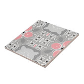 Carreau Gris Clair Et Rose Intricate Élégant Orné (Côté)