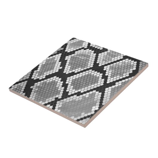 Carreau Gris de serpent, blanc et noir (Côté)