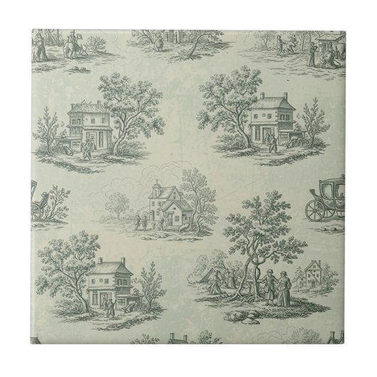 Carreau Gris doux Toile de ferme rustique Campagne (Devant)