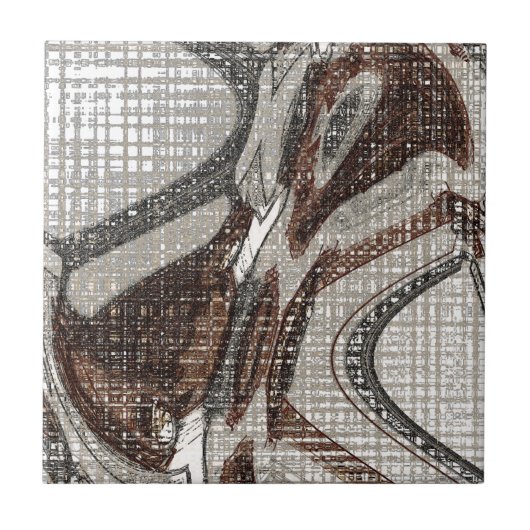 Carreau Gris et art Abstrait Brown (Devant)