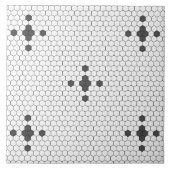 Carreau Gris étoile 4 pointes Faux Penny Tile Hexagon Tile (Devant)