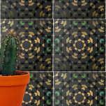 Carreau Gris foncé Vert Jaune Marocain Mosaïque géométriqu<br><div class="desc">Décor unique de carreaux décoratifs avec un motif en mosaïque sans soudure dans les tons gris,  vert et jaune.</div>