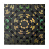 Carreau Gris foncé Vert Jaune Marocain Mosaïque géométriqu (Devant)