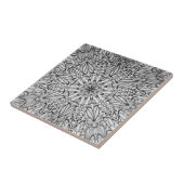 Carreau Gris noir blanc géométrique roulette en céramique (Côté)