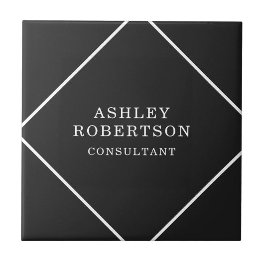 Carreau Gris Noir Professionnel Design tendance minimalist (Devant)