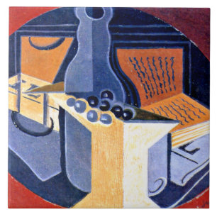 Carreau Gris - Raisins, Carafe et livre