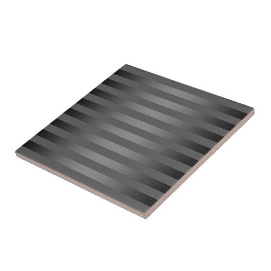 Carreau Gris, rayé, dégradé, rayures grises, simple (Côté)