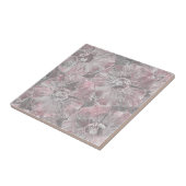 Carreau Gris rose, grandes fleurs design (Côté)