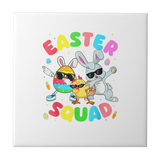 Carreau Groovy Funny Rabbit Egg Chick Easter Squad Day Men (Devant)