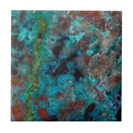 Carreau Gros plan de Shattuckite bleue (Devant)