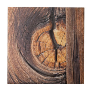 Carreau Gros plan d'un nœud de bois, Californie