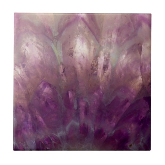 Carreau Gros plan d'une améthyste violette (Devant)