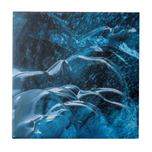 Carreau Gros plan sur des murs de glace bleue