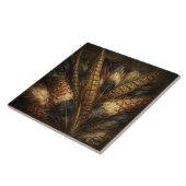 Carreau Gros plan sur une plume de faisan complexe (Côté)