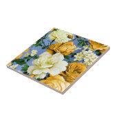 Carreau Grosse Fleur de rose jaune rétro (Côté)