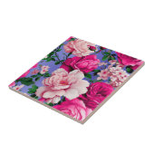 Carreau Grosse Fleur rose rétro (Côté)